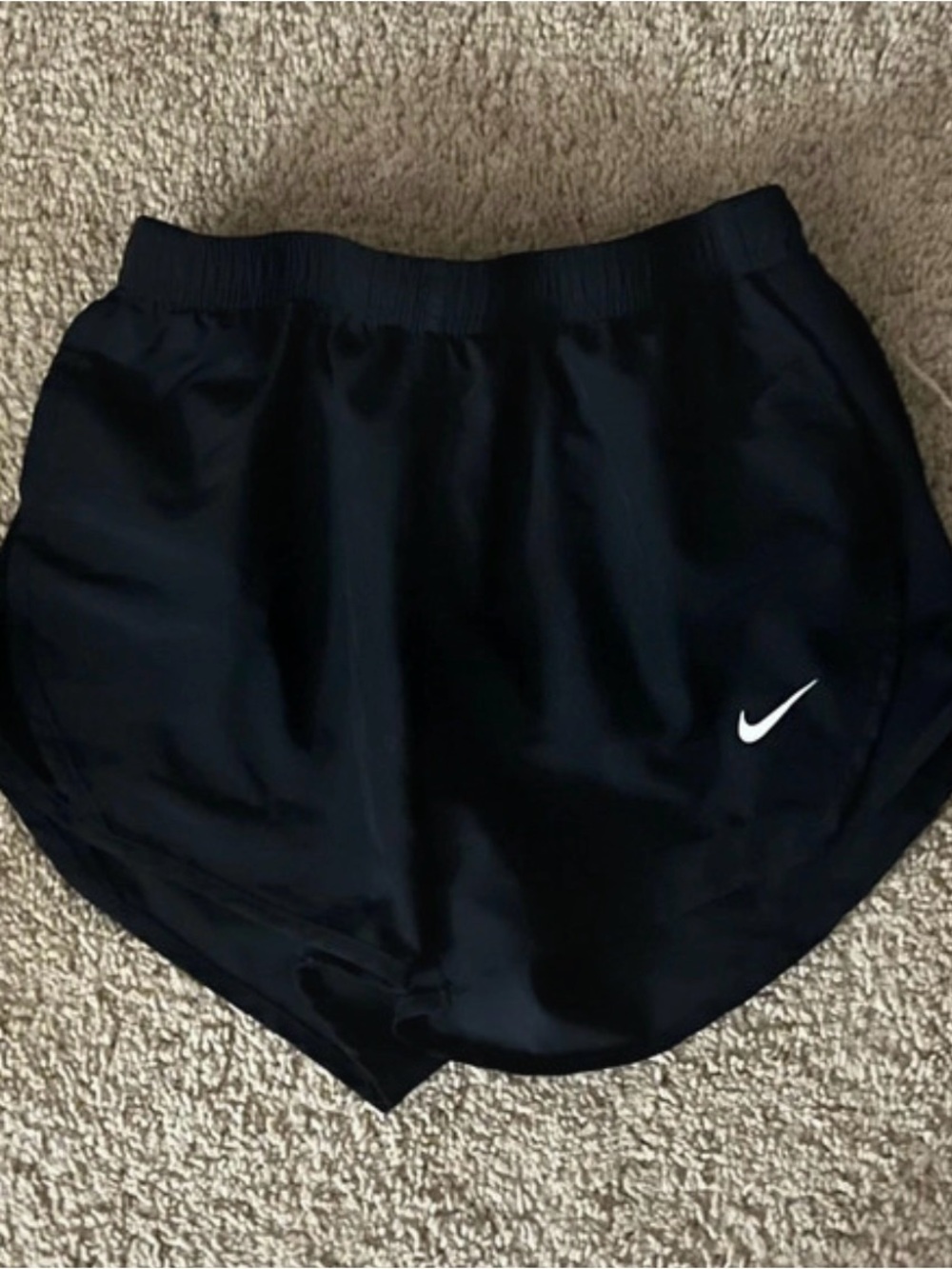 Nike Black Women's Athletic Shorts with White Swoosh